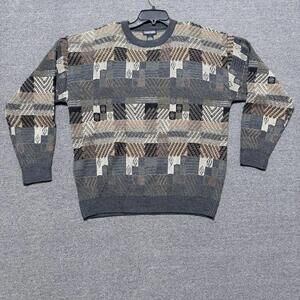 NWT Vintage Jantzen Geometric Jacquard Sweater Mens L 90s